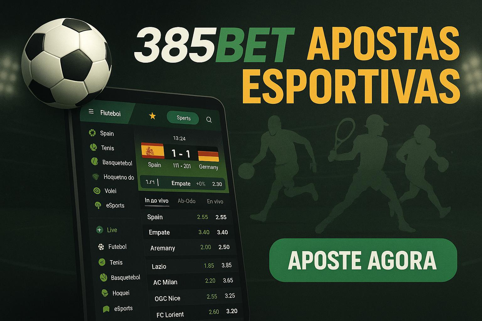 Aposte em apostas esportivas no cassino online 385BET
